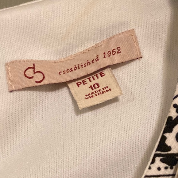 Black/white with silver neck detail, dress barn dress 10P - Picture 4 of 5